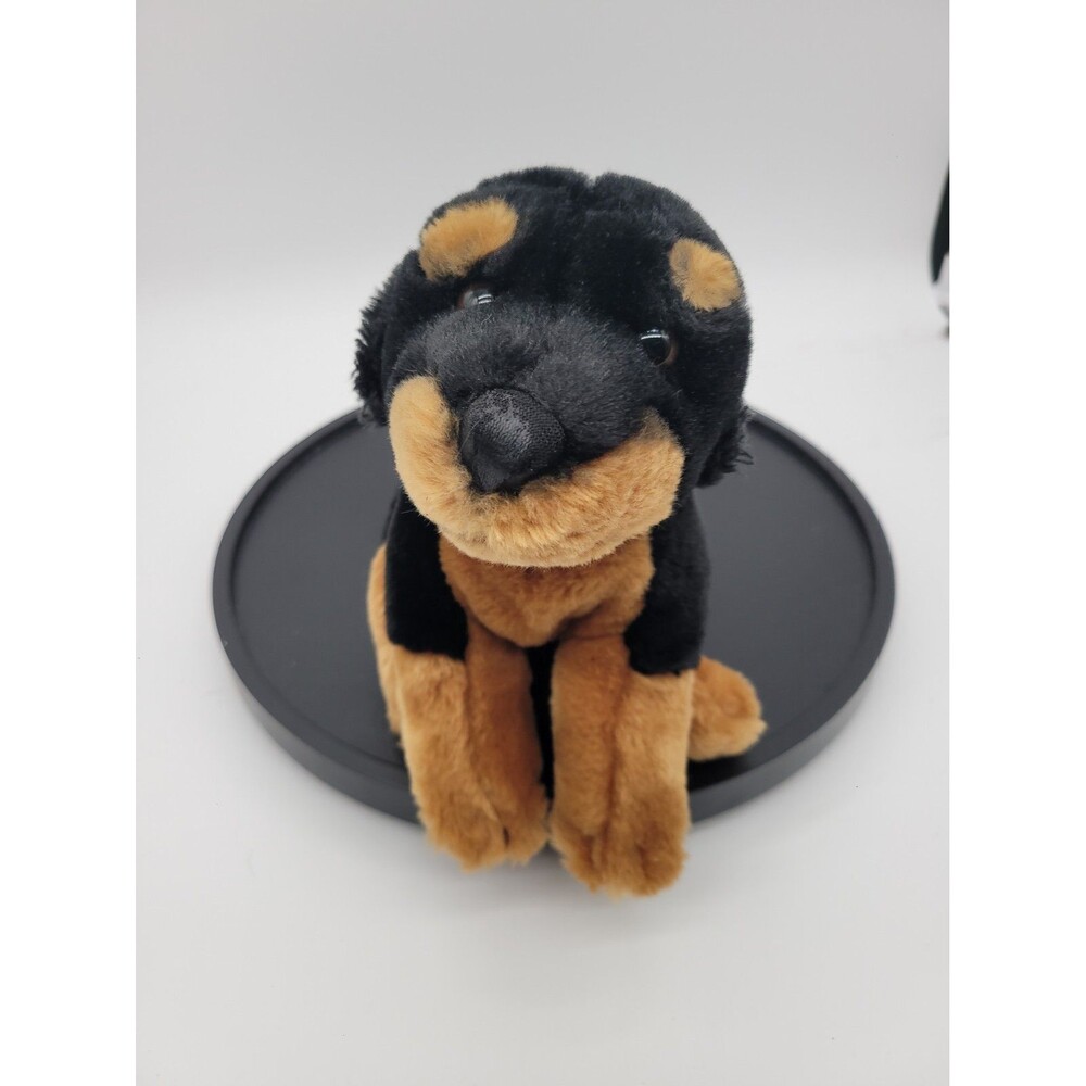 Animal Alley Rottweiler Puppy 11" Plush Black Brown Dog Stuffed Animal Sitting